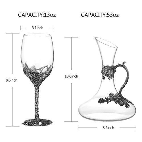 Handblown Crystal Wine Glasses Set