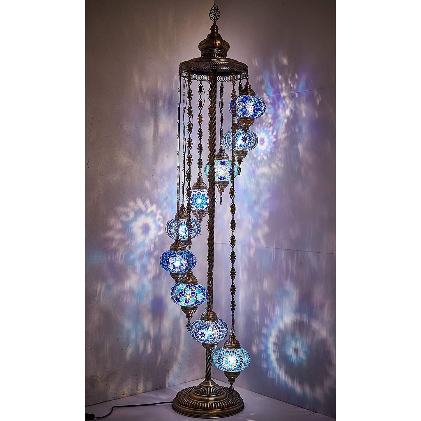 HANDMADE MOSAIC 9 BIG GLOBES DIFFERENT COLOR ARRANGEMENTS