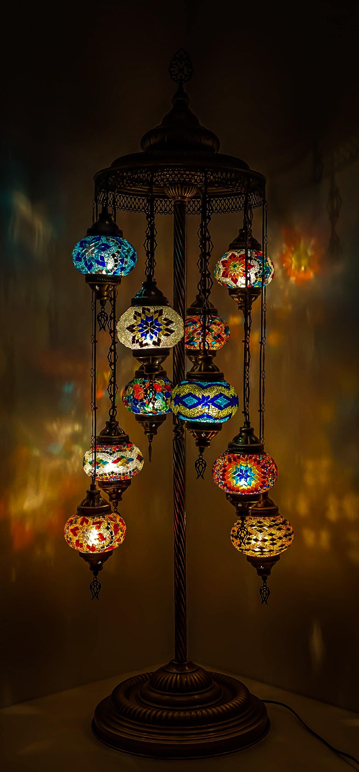 HANDMADE MOSAIC 10 GLOBE LAMP (FAST & FREE 5 DAY EXPEDITED SHIPPING)