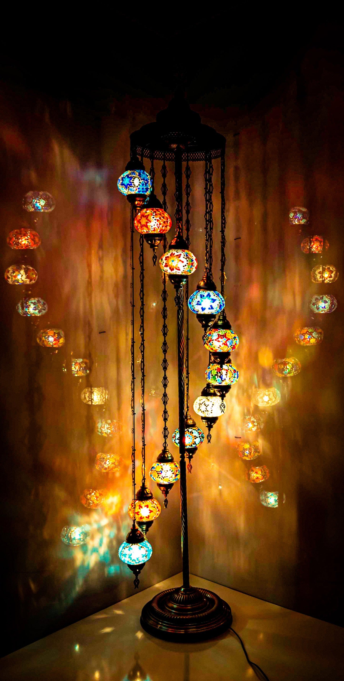 *HANDMADE* MOSAIC FLOOR LAMP * CUSTOMIZED (BIG GLOBES)