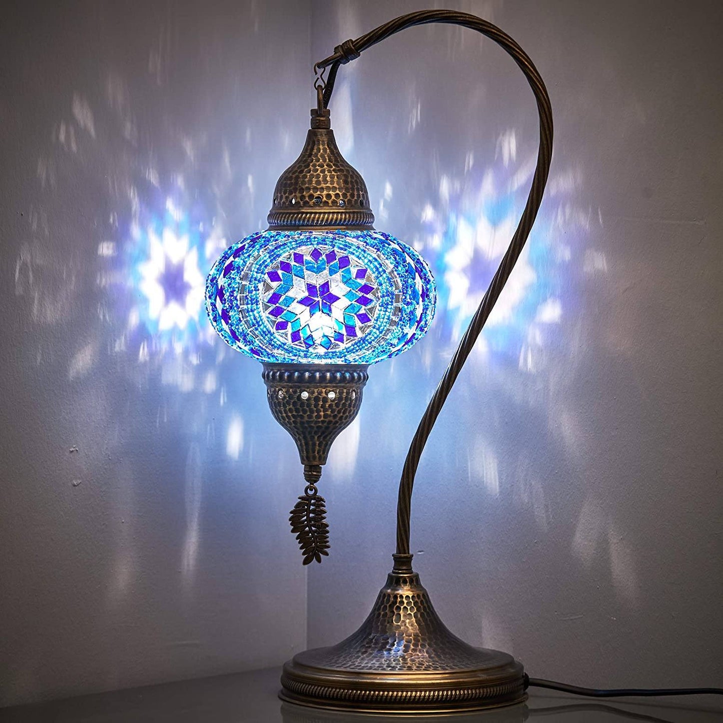 HANDMADE MOSAIC NEW SWAN NECK LAMP (FREE AND FAST EXPEDITED 5 DAY SHIPPING)