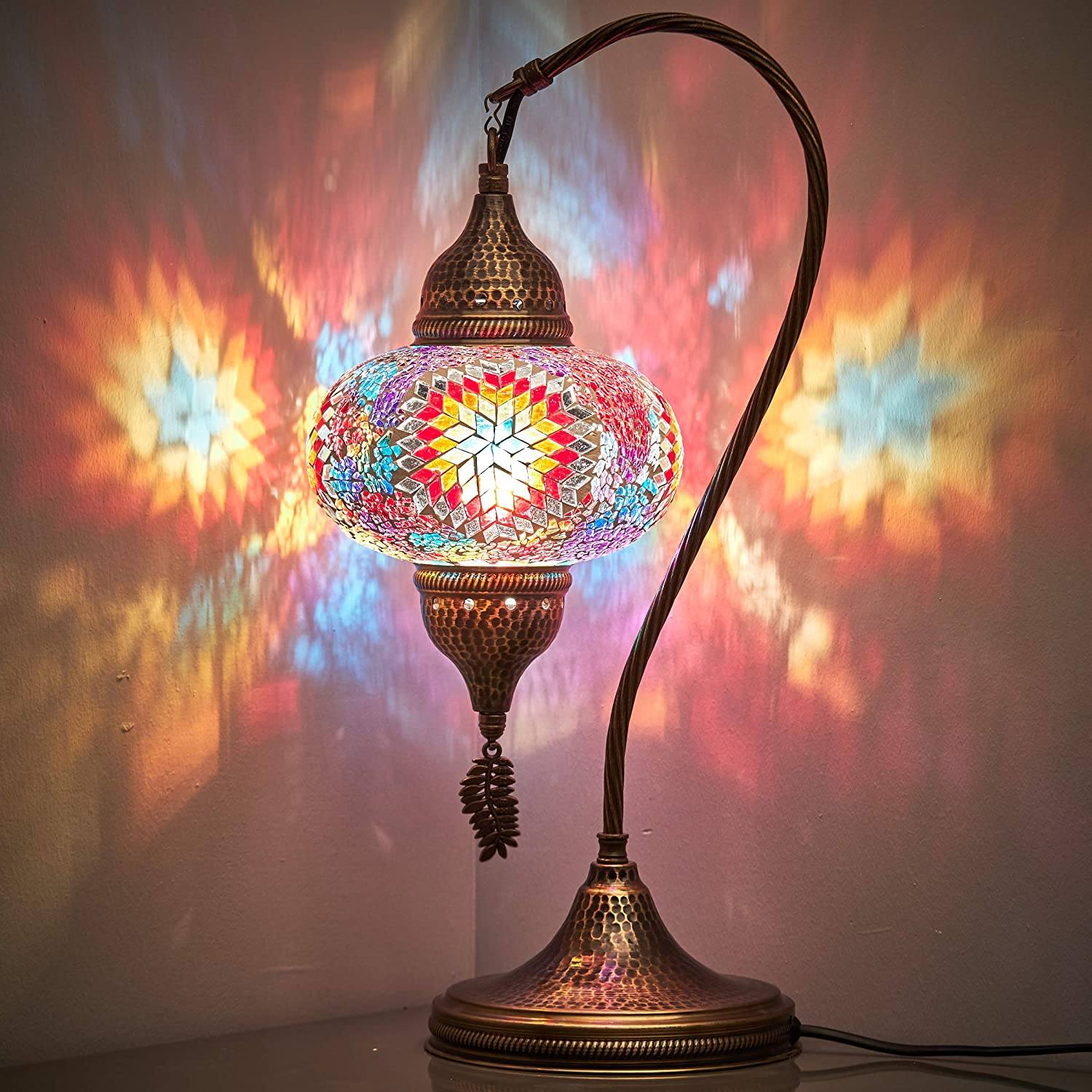 HANDMADE MOSAIC NEW SWAN NECK LAMP (FREE AND FAST EXPEDITED 5 DAY