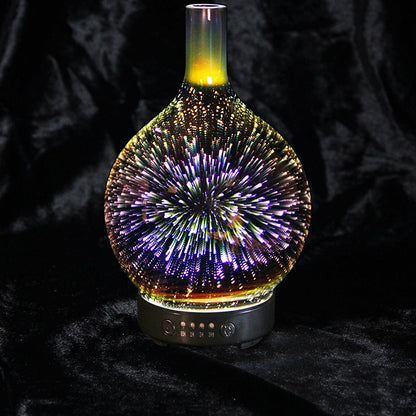 3D Glass Aroma Diffuser Colorful Lamp Humidifier Night Light