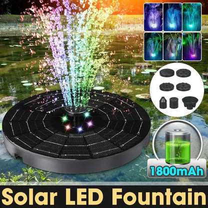 Solar Powered LED Water Fountain