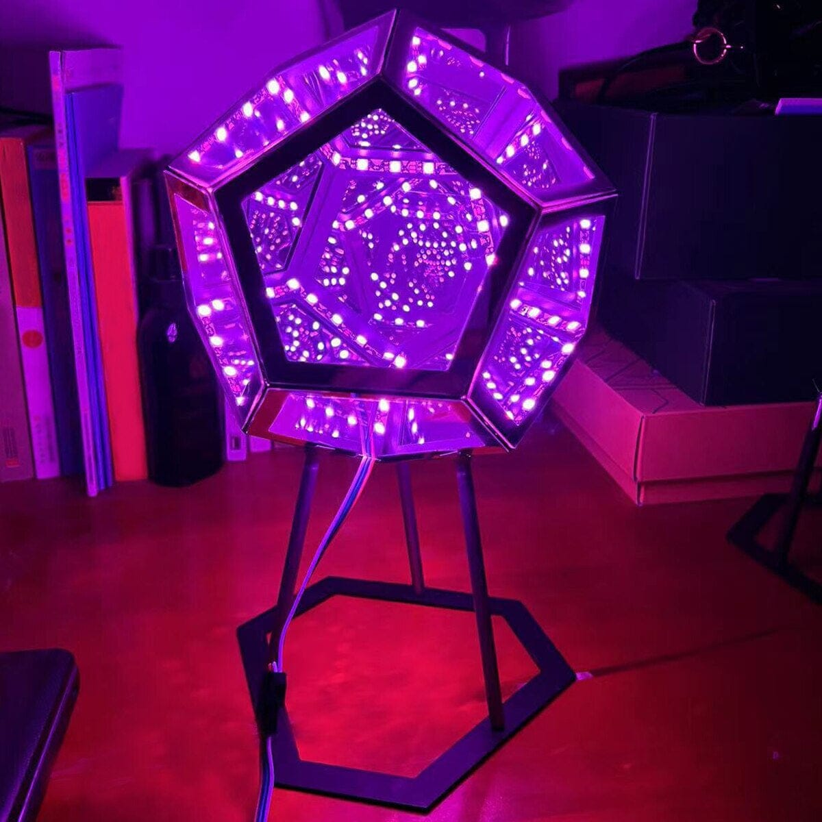Dodecahedron Infinity Glow Lamp with remote