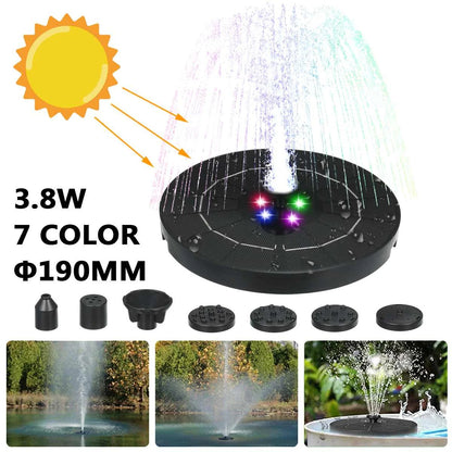 Solar Powered LED Water Fountain