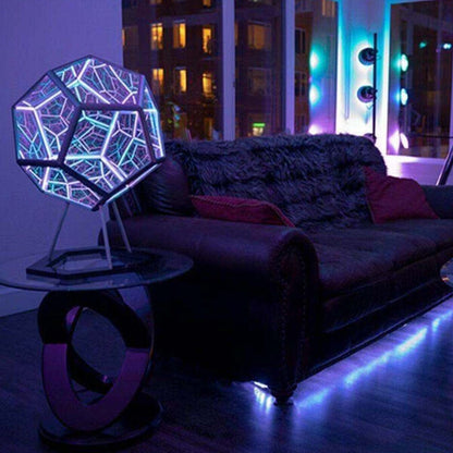 Dodecahedron Infinity Glow Lamp with remote