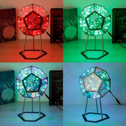 Dodecahedron Infinity Glow Lamp with remote