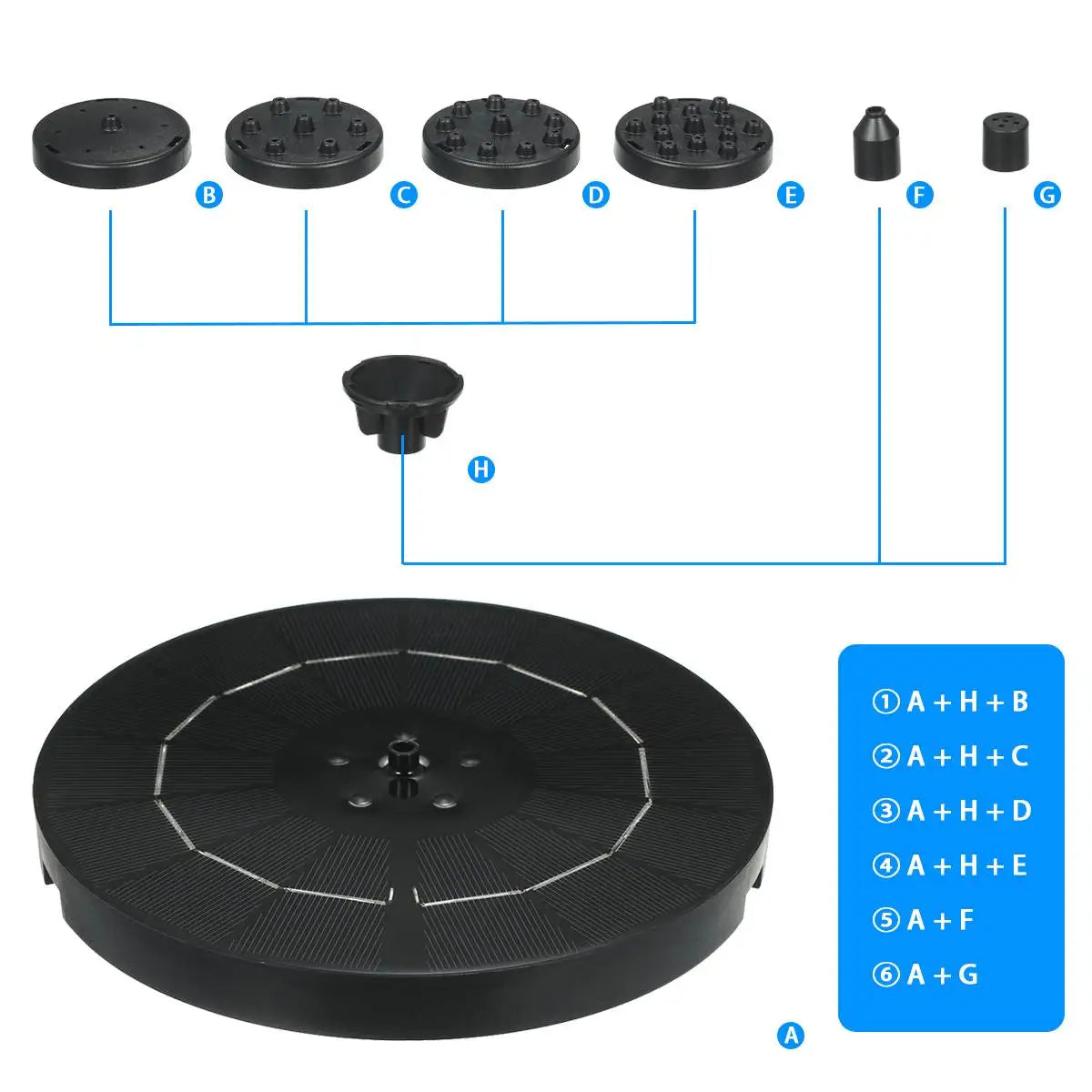 Solar Powered LED Water Fountain