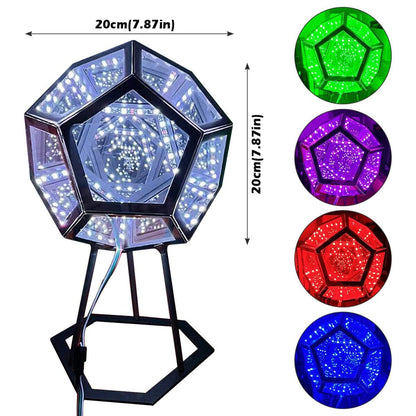 Dodecahedron Infinity Glow Lamp with remote