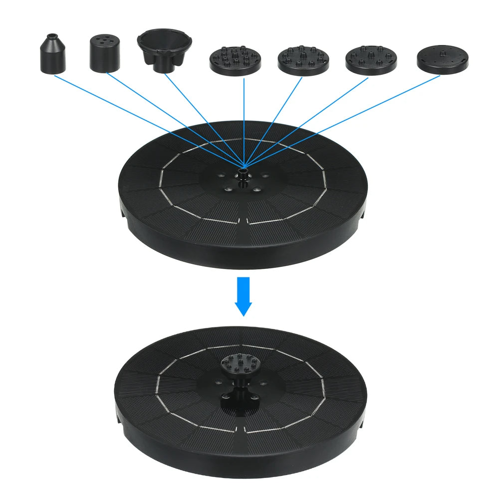 Solar Powered LED Water Fountain