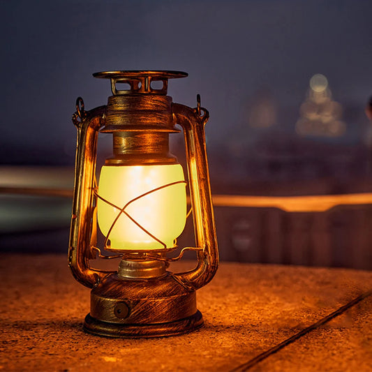Rustic led lanterns -  LED Vintage Kerosene Lamp