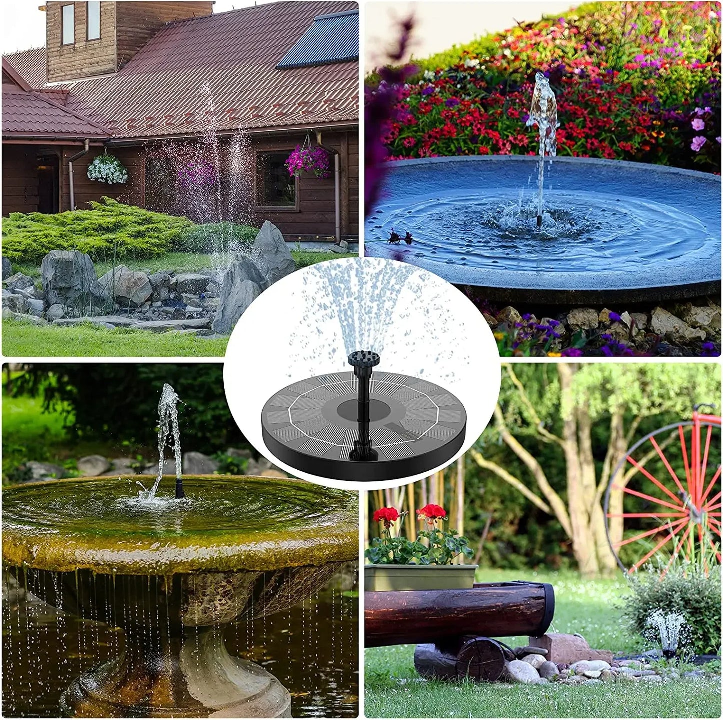 Solar Powered LED Water Fountain