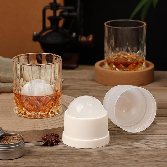 Whiskey Smoker Kit with Torch – 6 Flavors, 2 Glasses, Ice Ball Molds – Smoked Whiskey