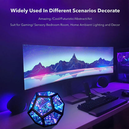 Dodecahedron Infinity Glow Lamp with remote