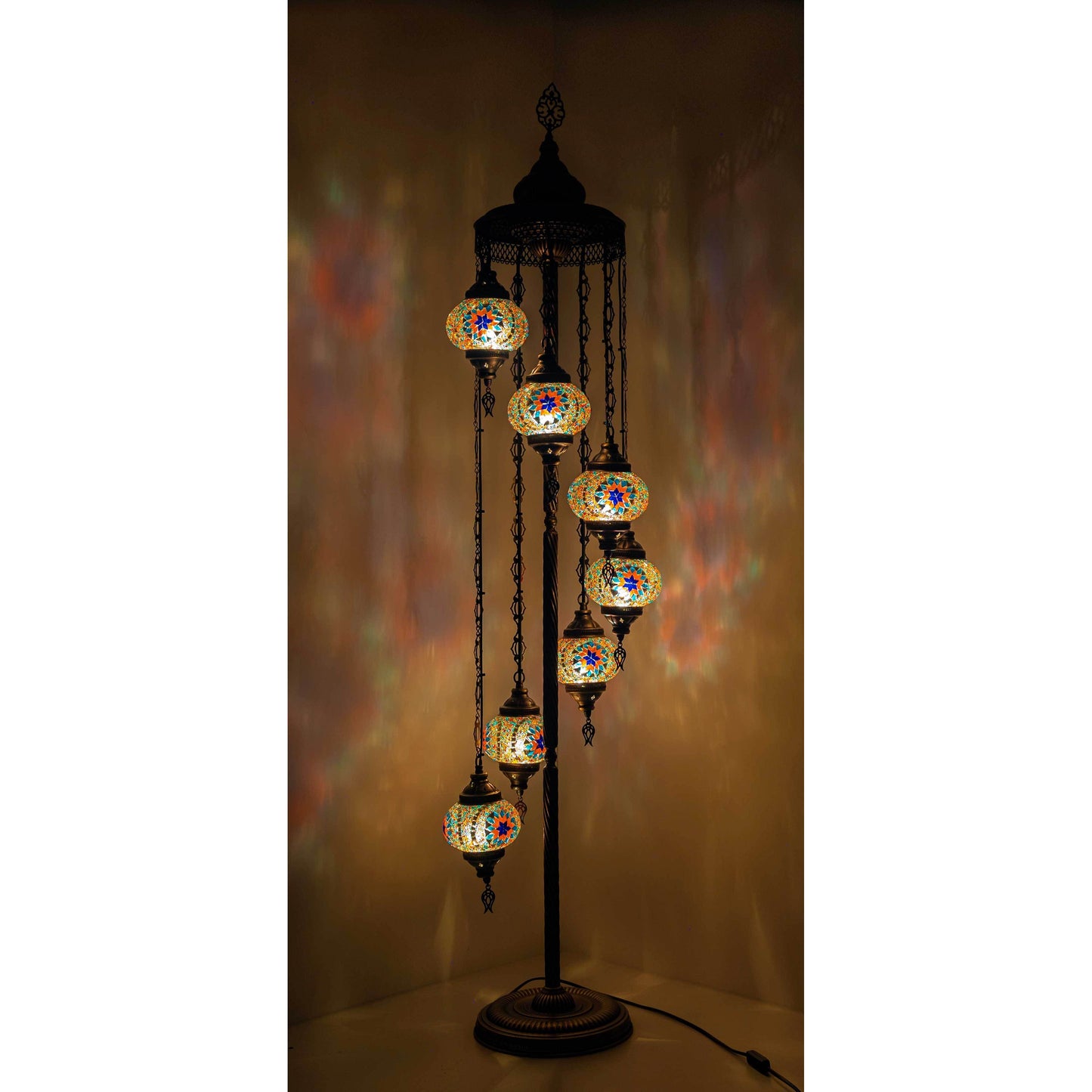 *HANDMADE* MOSAIC 7 BIG GLOBE LAMP DIFFERENT COLOR ARRANGEMENTS