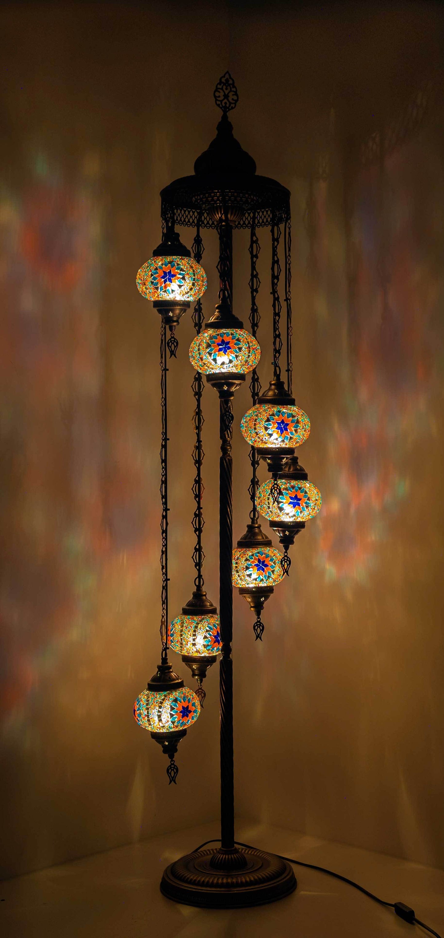*HANDMADE* MOSAIC 7 GLOBE LAMP DIFFERENT COLOR ARRANGEMENTS