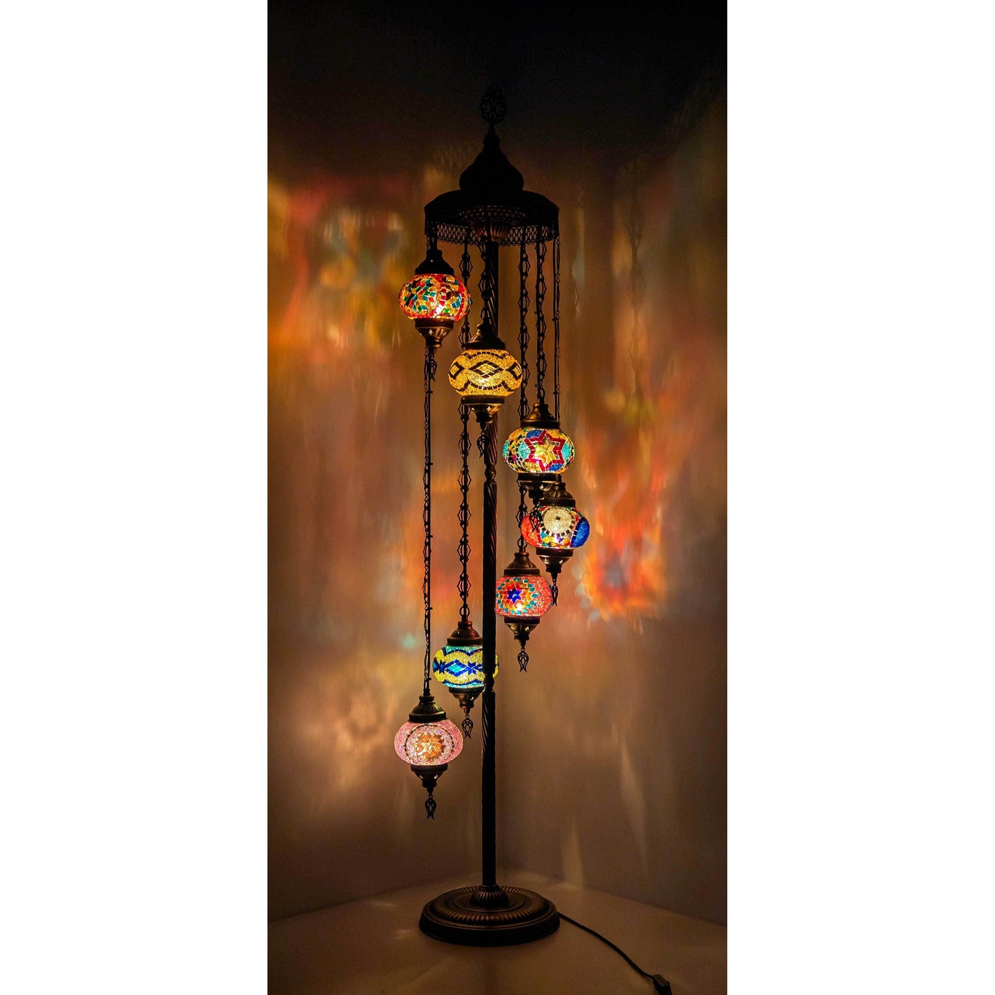 *HANDMADE* MOSAIC 7 BIG GLOBE LAMP DIFFERENT COLOR ARRANGEMENTS