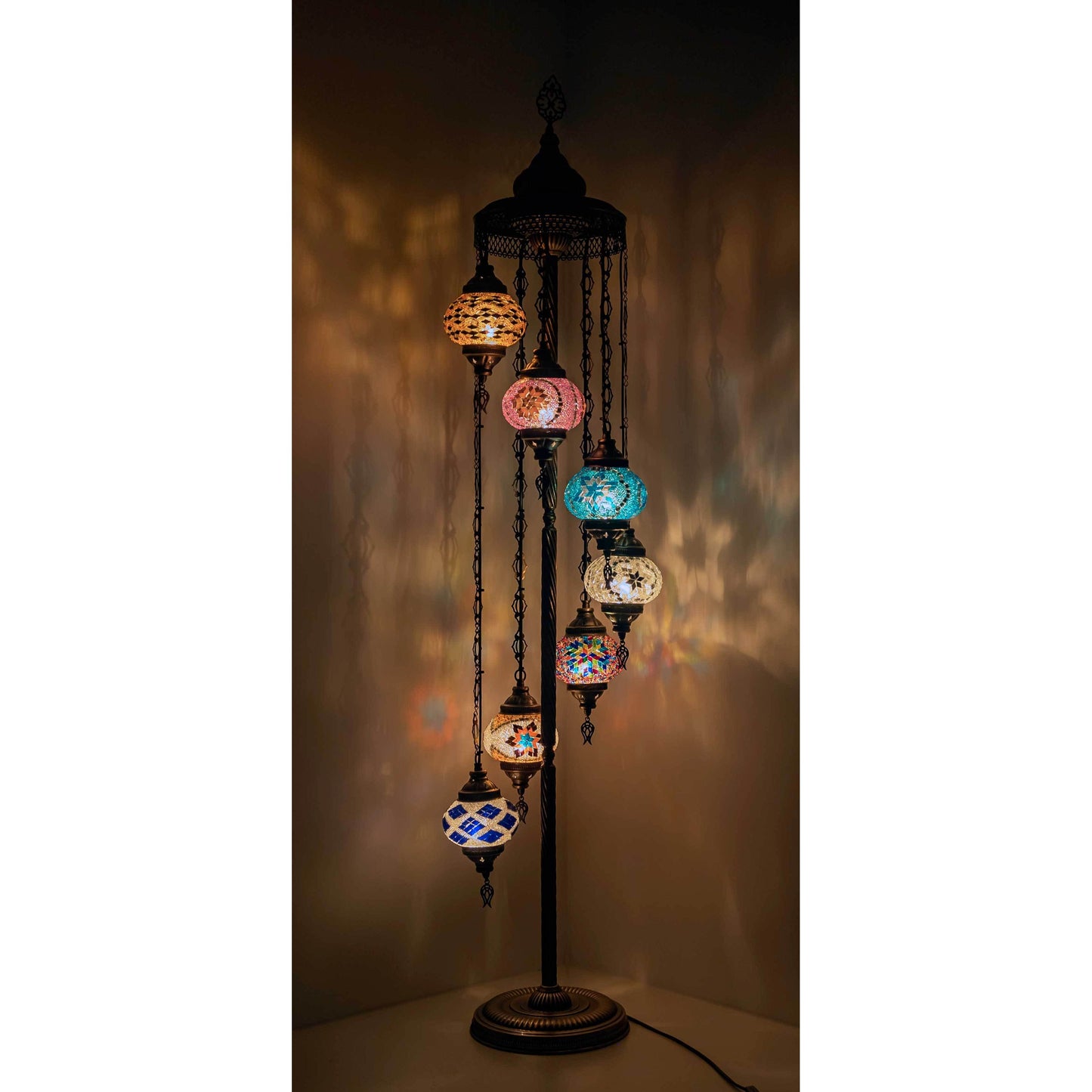 *HANDMADE* MOSAIC 7 GLOBE LAMP DIFFERENT COLOR ARRANGEMENTS