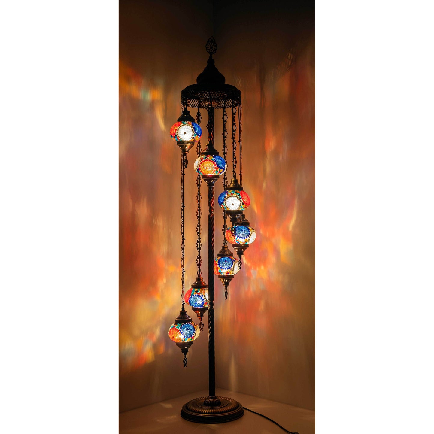 *HANDMADE* MOSAIC 7 GLOBE LAMP DIFFERENT COLOR ARRANGEMENTS