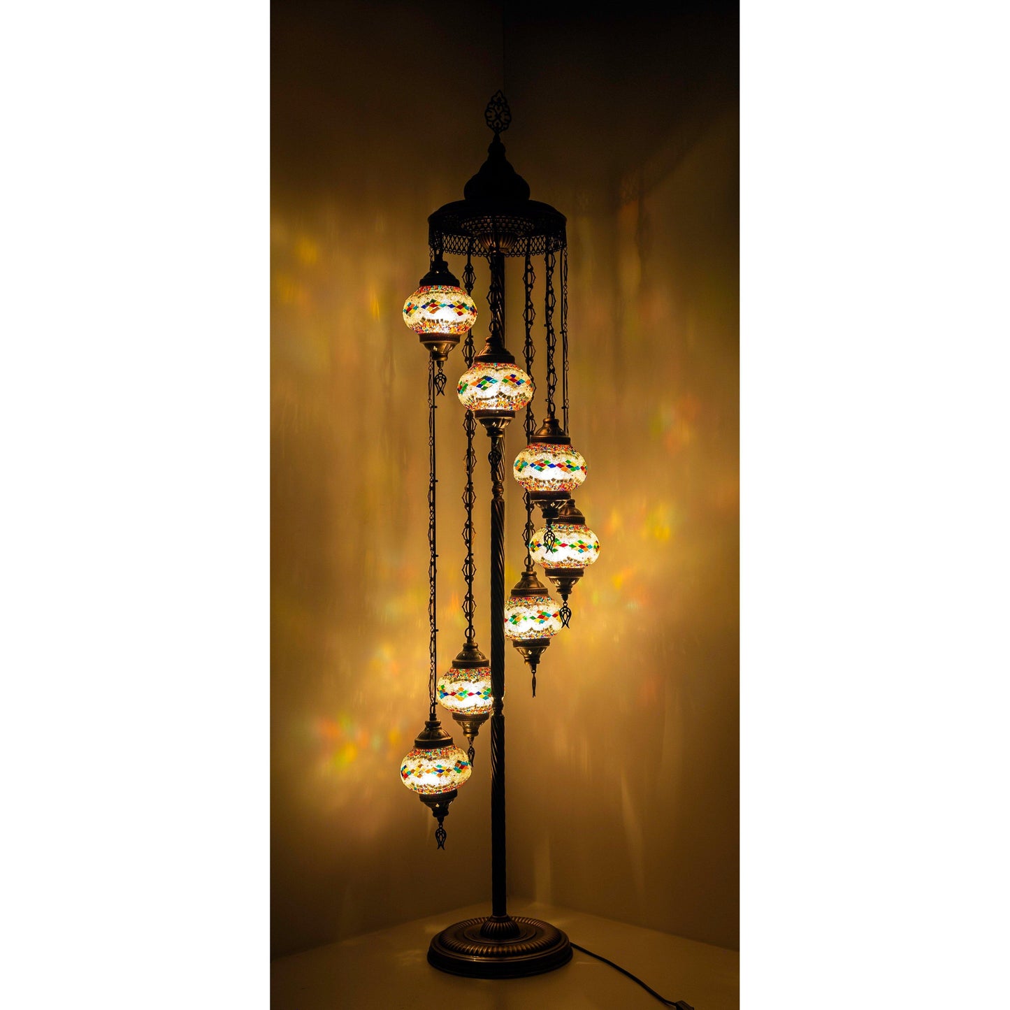 *HANDMADE* MOSAIC 7 GLOBE LAMP DIFFERENT COLOR ARRANGEMENTS