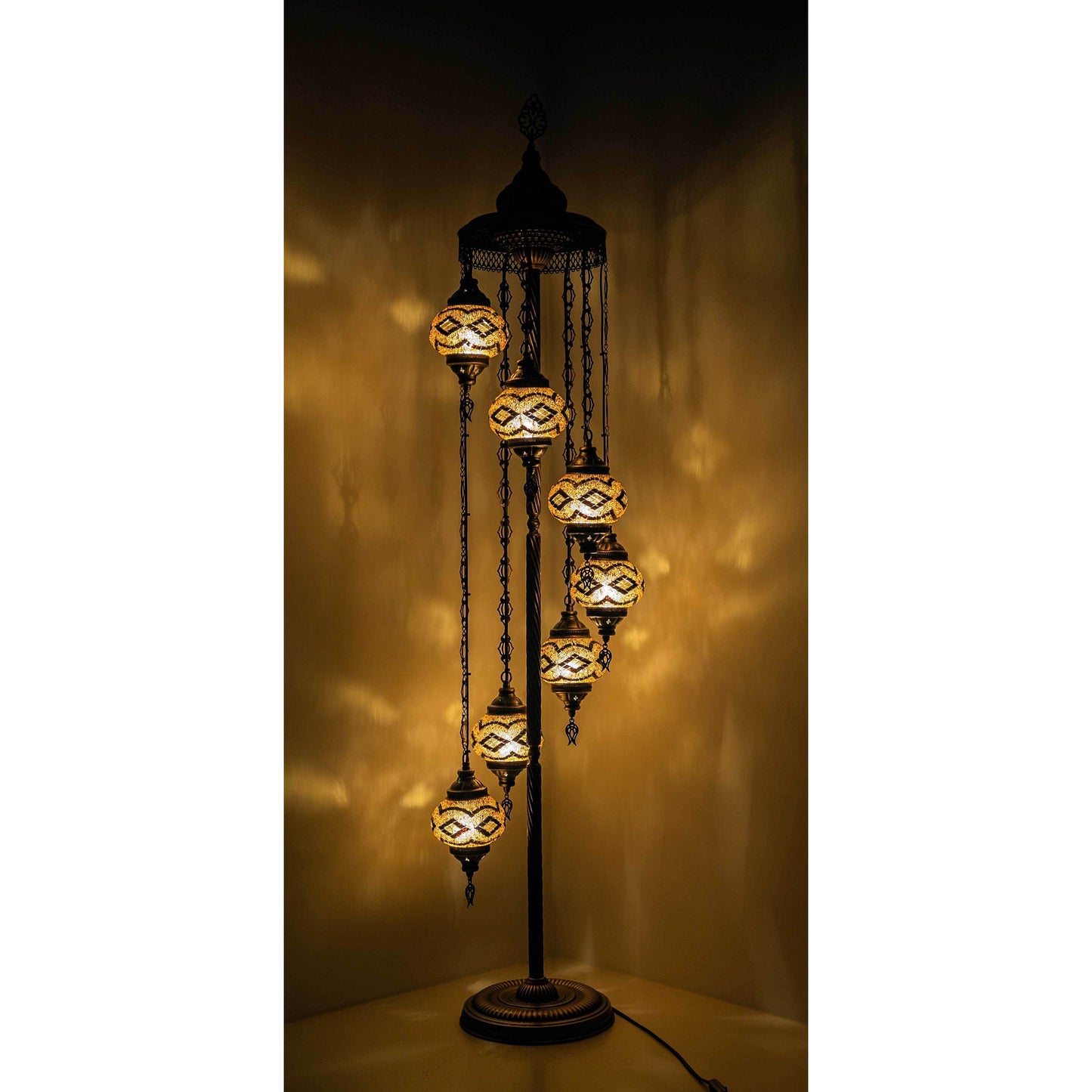*HANDMADE* MOSAIC 7 BIG GLOBE LAMP DIFFERENT COLOR ARRANGEMENTS