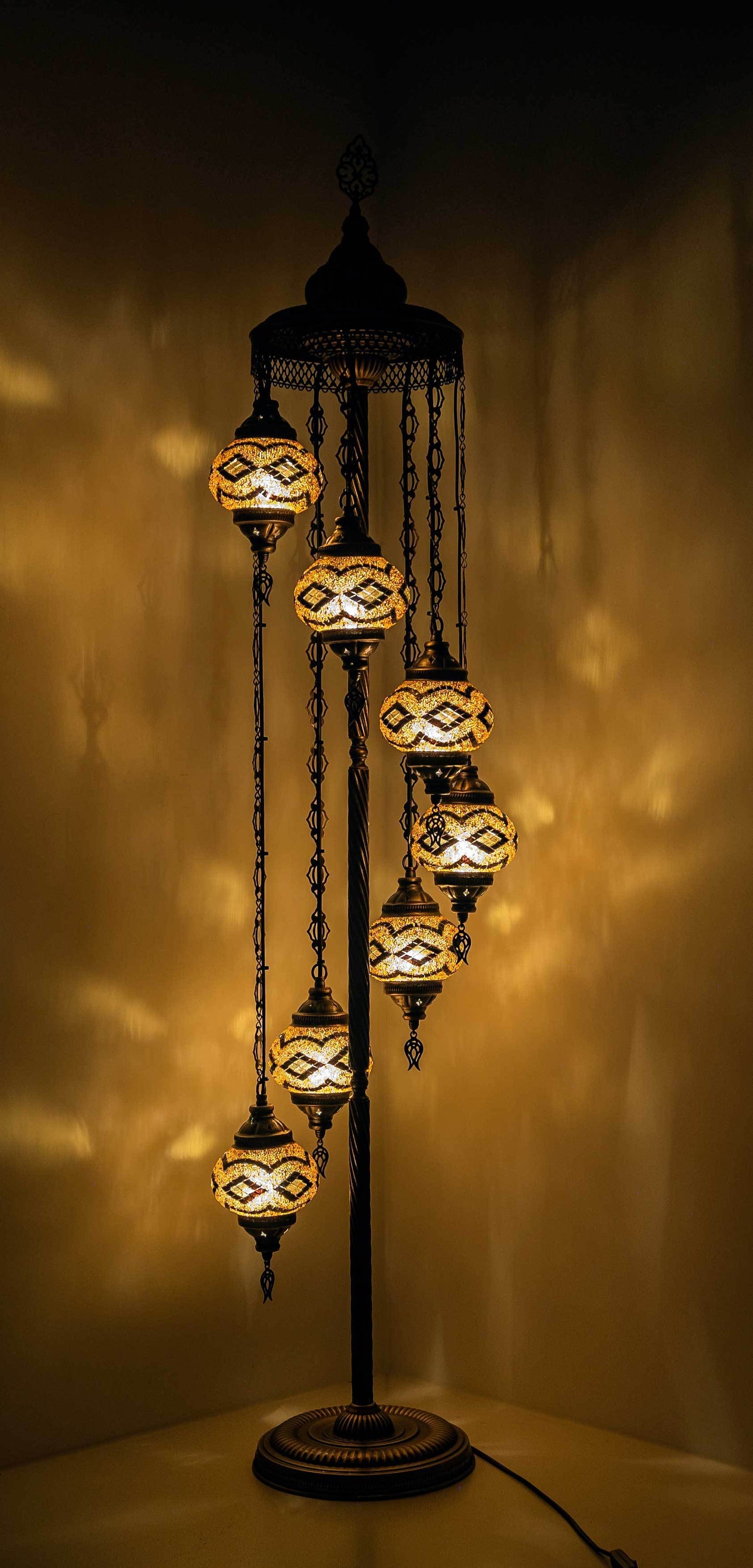 *HANDMADE* MOSAIC 7 GLOBE LAMP DIFFERENT COLOR ARRANGEMENTS