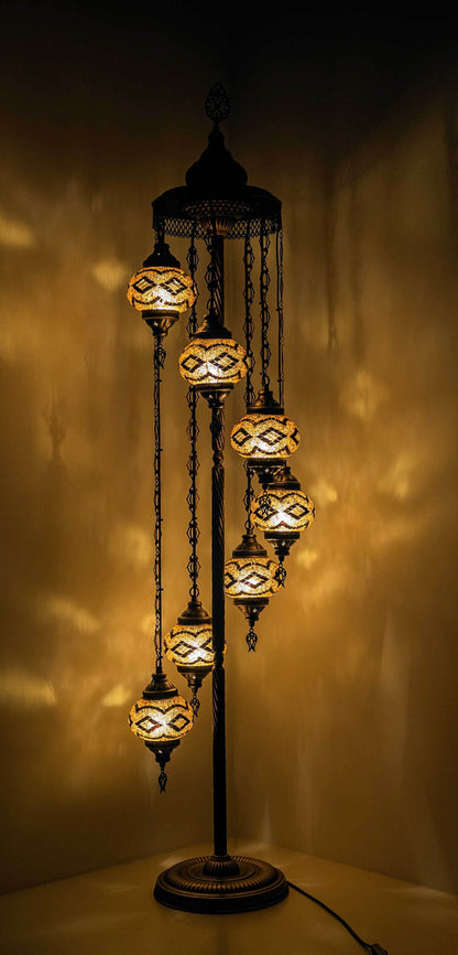 *HANDMADE* MOSAIC 7 GLOBE LAMP DIFFERENT COLOR ARRANGEMENTS