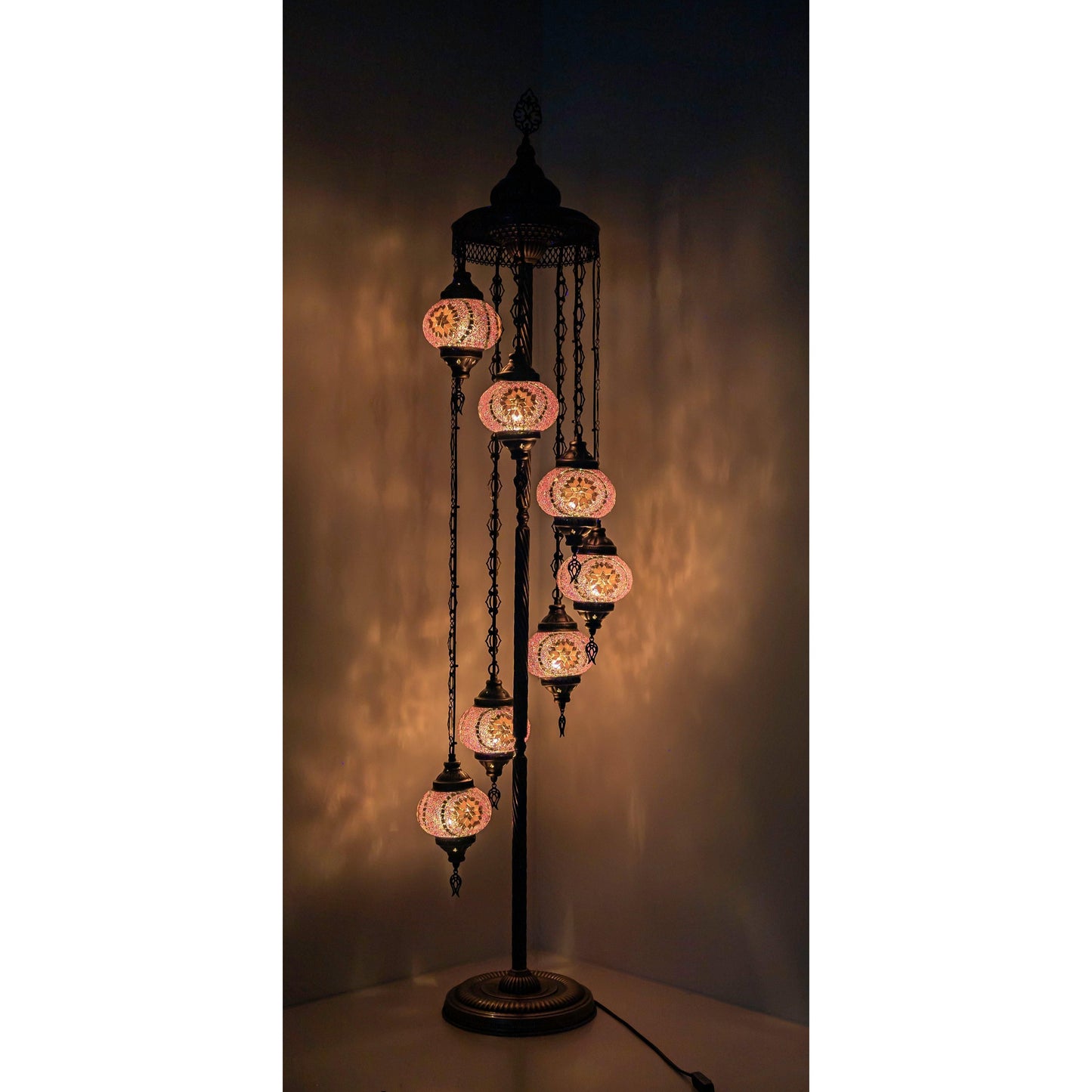*HANDMADE* MOSAIC 7 BIG GLOBE LAMP DIFFERENT COLOR ARRANGEMENTS