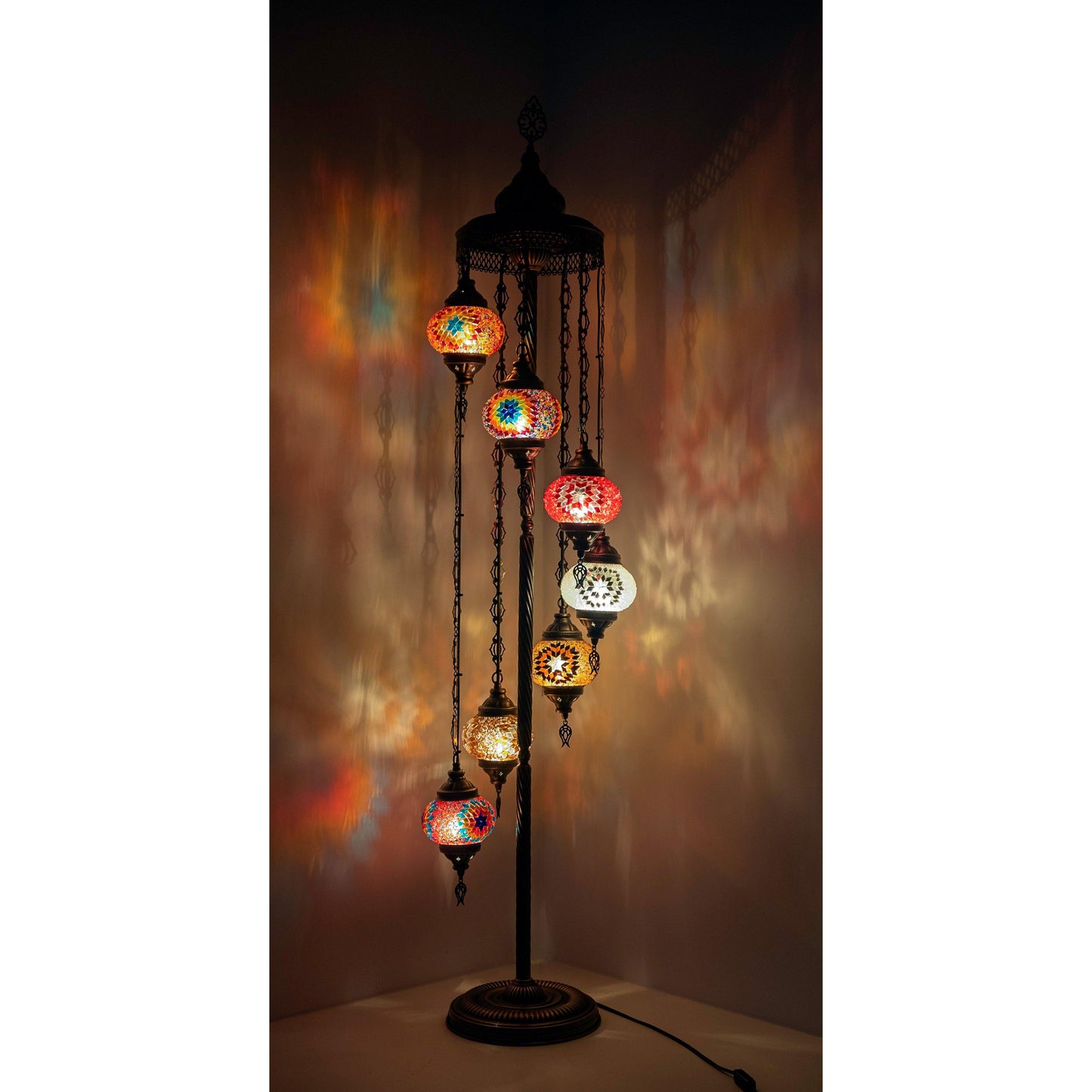 *HANDMADE* MOSAIC 7 BIG GLOBE LAMP DIFFERENT COLOR ARRANGEMENTS