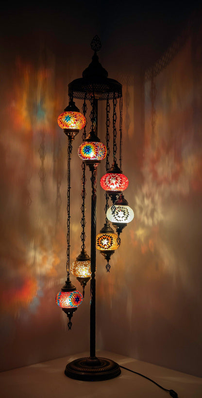 *HANDMADE* MOSAIC 7 GLOBE LAMP DIFFERENT COLOR ARRANGEMENTS