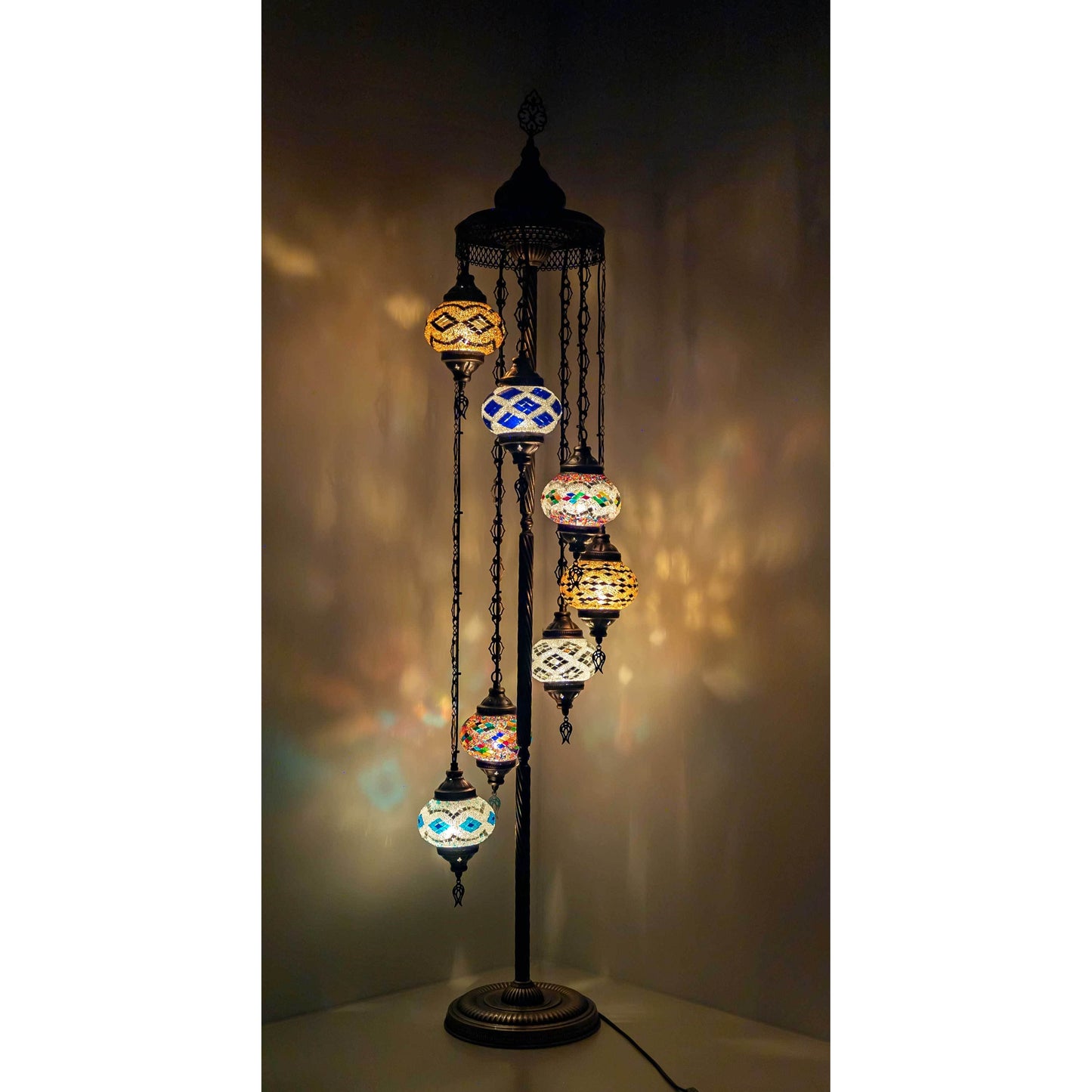 *HANDMADE* MOSAIC 7 GLOBE LAMP DIFFERENT COLOR ARRANGEMENTS