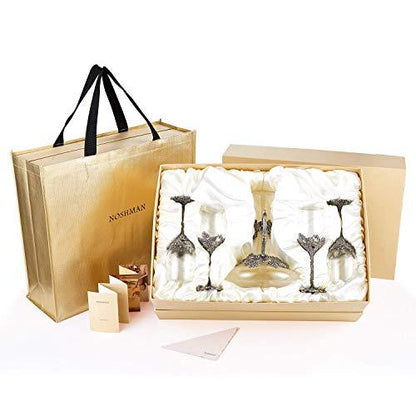 Handblown Crystal Wine Glasses Set