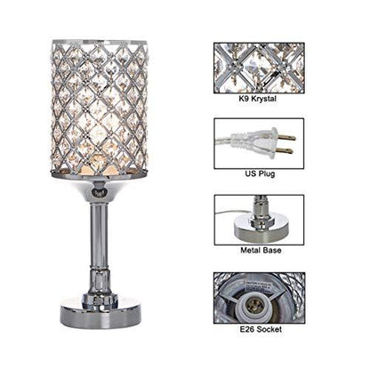 Clear Crystal Silver Table lamp