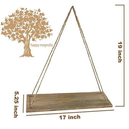 Handcrafter Hanging Swing Rope Floating Shelves, Set of 3