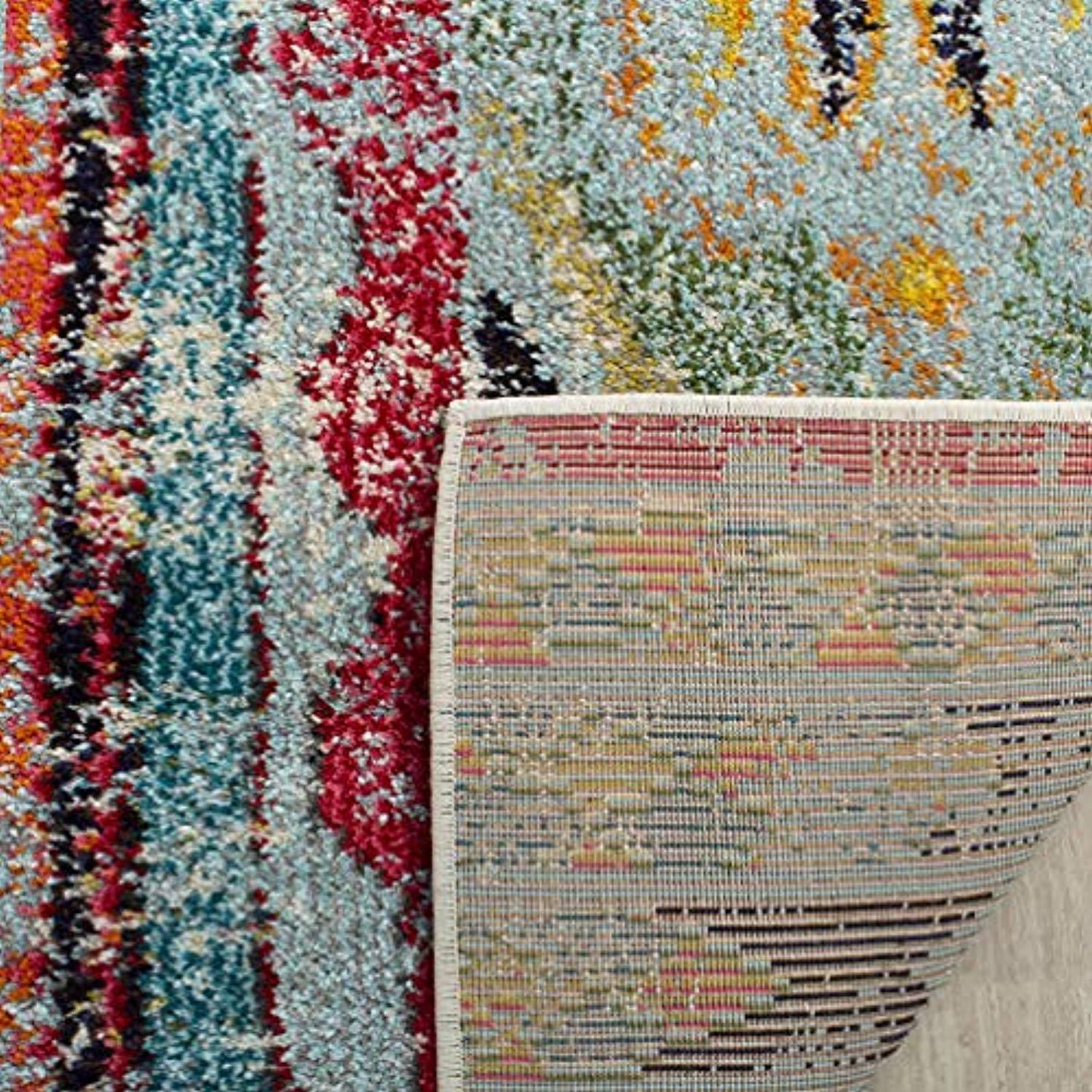 HANDMADE Modern Bohemian Multicolored Distressed Area Rug