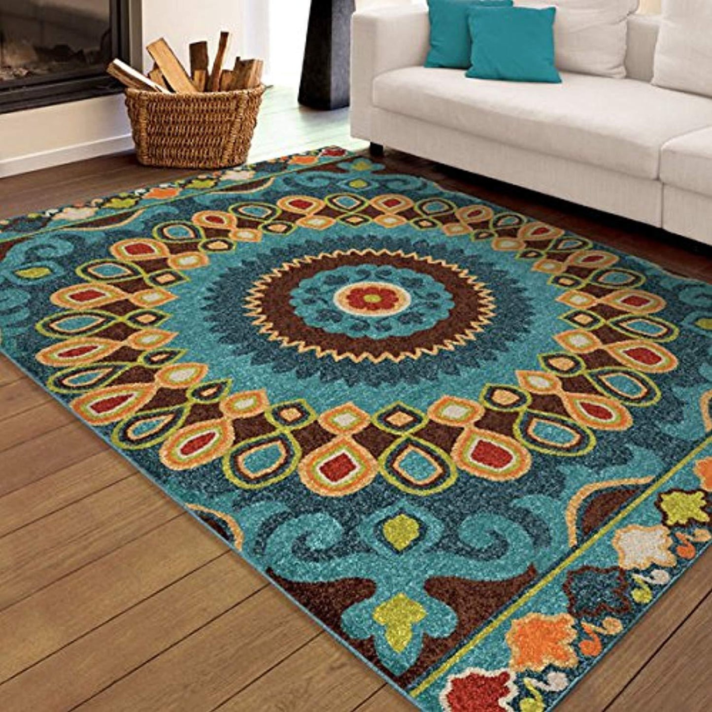 Contemporary Bohemian Indoor/Outdoor Stain Resistant Rug
