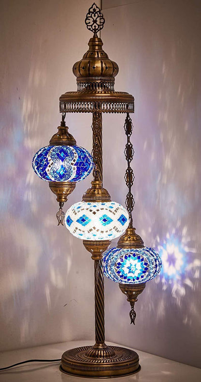 CUSTOMIZED 3 GLOBE MOSAIC LAMP