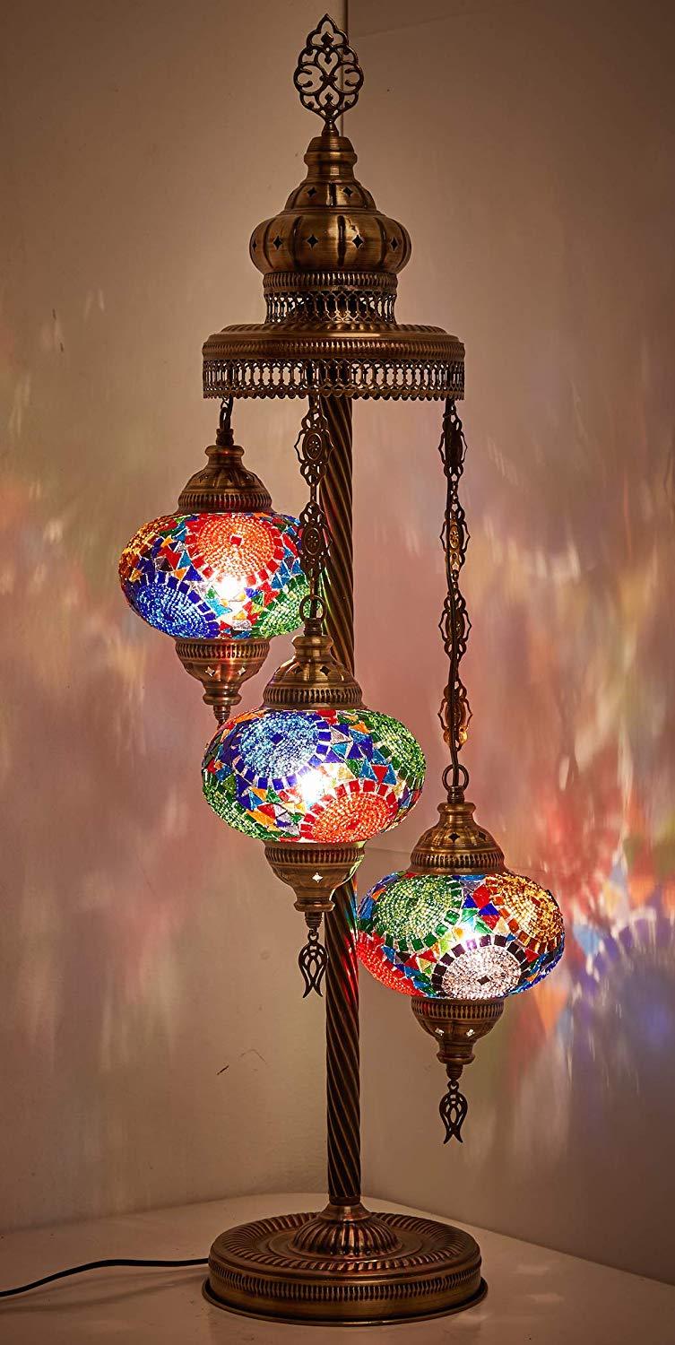 HANDMADE MOSAIC 3 GLOBE TABLE LAMP LIMITED EDITION Wishicious