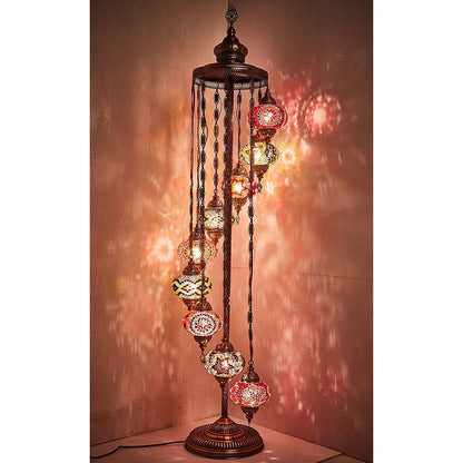 HANDMADE MOSAIC 9 BIG GLOBES DIFFERENT COLOR ARRANGEMENTS