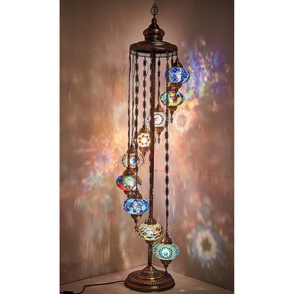 HANDMADE MOSAIC 9 BIG GLOBES DIFFERENT COLOR ARRANGEMENTS