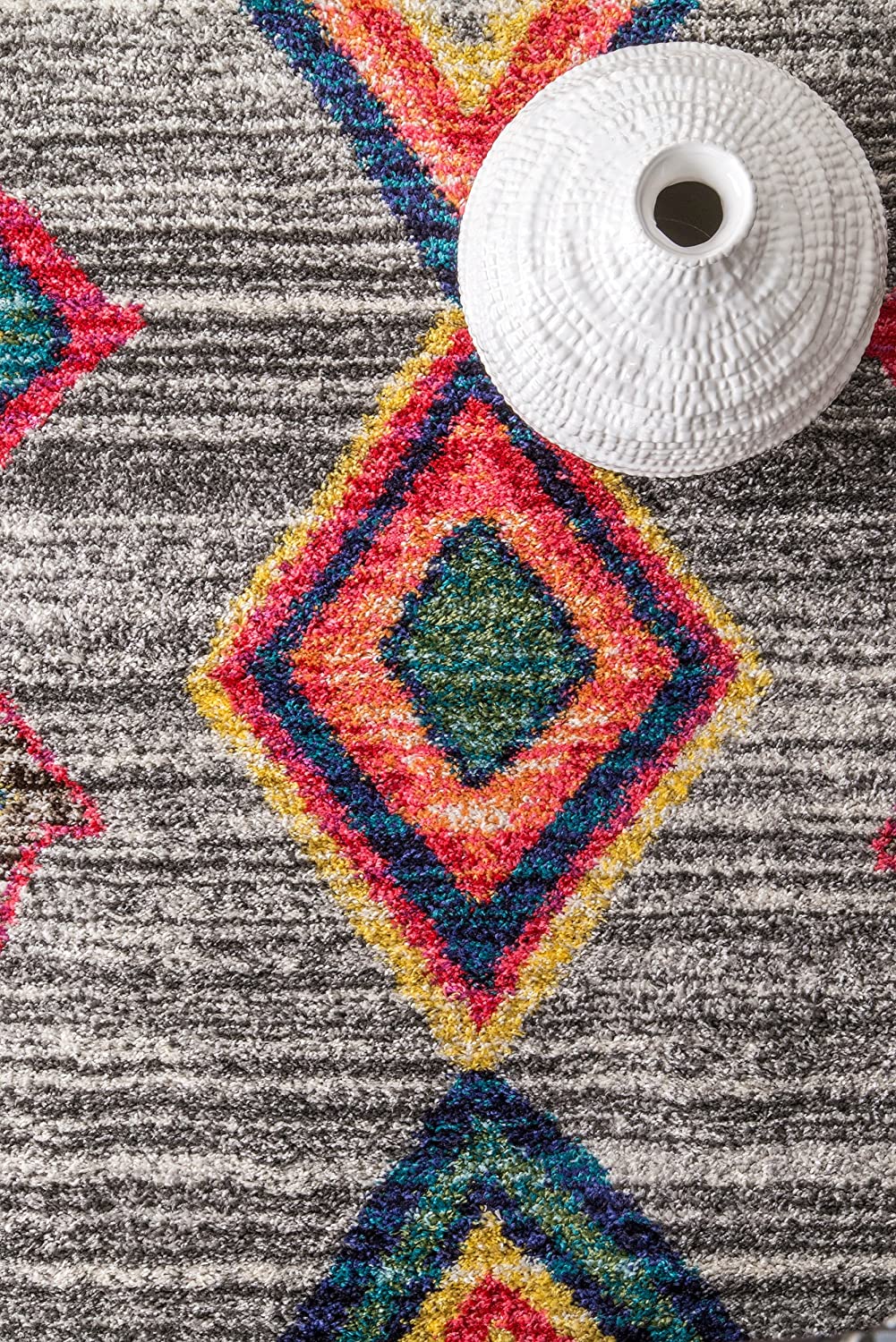 nuLOOM Nizhoni Tribal Shag Rug, 6' 7" x 9', Dark Grey