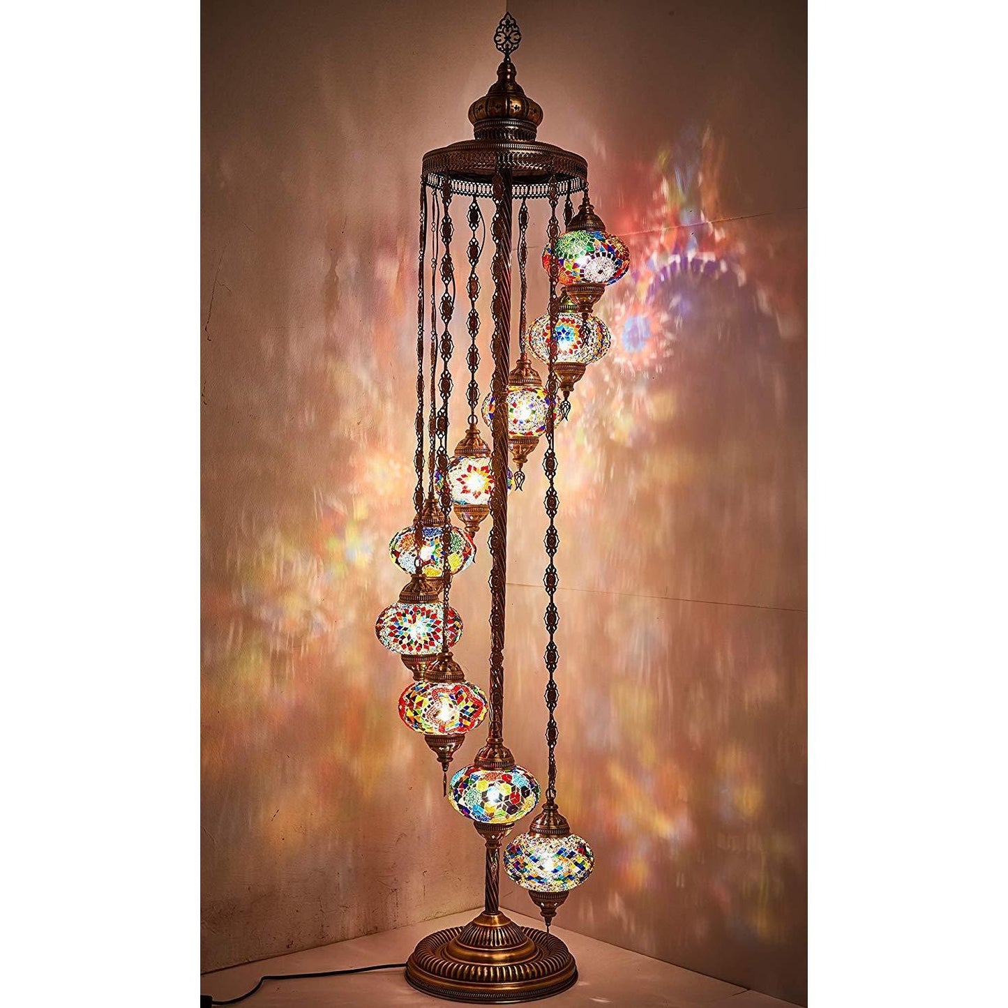 HANDMADE MOSAIC 9 BIG GLOBES DIFFERENT COLOR ARRANGEMENTS