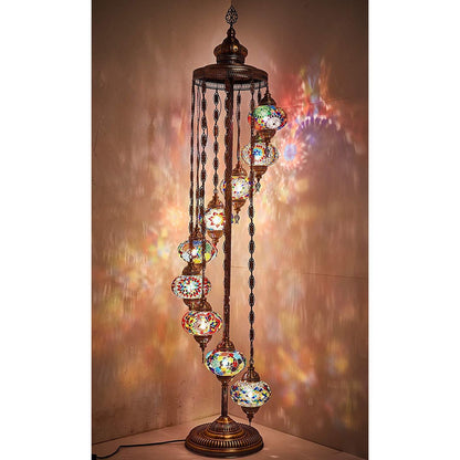 HANDMADE MOSAIC 9 BIG GLOBES DIFFERENT COLOR ARRANGEMENTS