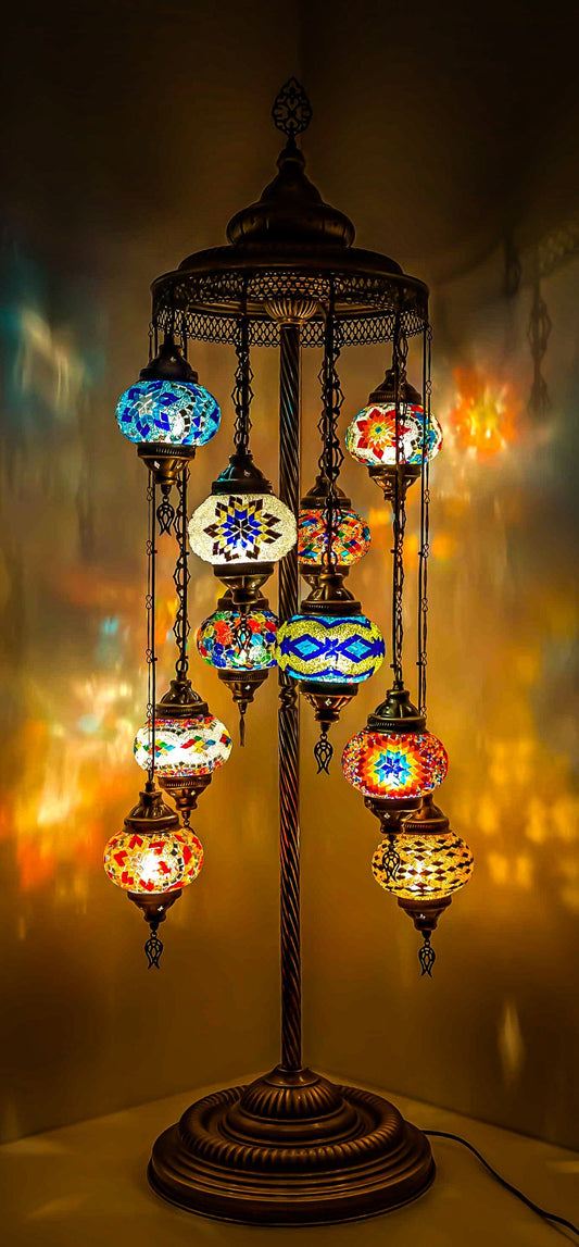 HANDMADE MOSAIC 10 GLOBE LAMP (FAST & FREE 5 DAY EXPEDITED SHIPPING)