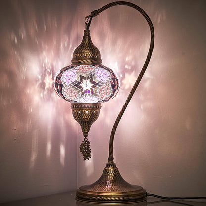 HANDMADE MOSAIC NEW SWAN NECK LAMP (FREE AND FAST EXPEDITED 5 DAY SHIPPING)