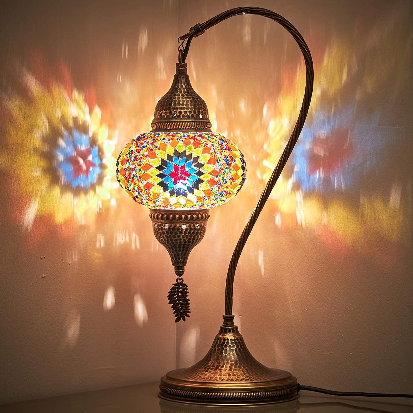 HANDMADE MOSAIC NEW SWAN NECK LAMP (FREE AND FAST EXPEDITED 5 DAY SHIPPING)